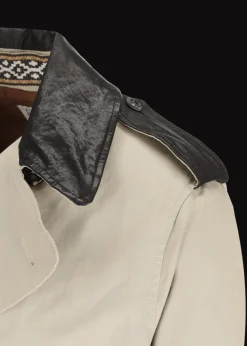 Herren Luis Trenker Trenchcoat Mit Lederdetails Lufelipe