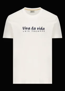 Herren Luis Trenker T-Shirt Mit Gesticktem Slogan Viva La Vida