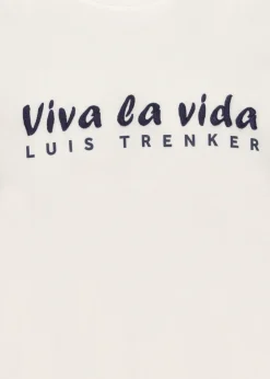 Herren Luis Trenker T-Shirt Mit Gesticktem Slogan Viva La Vida