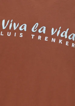 Herren Luis Trenker T-Shirt Mit Gesticktem Slogan Viva La Vida