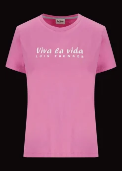 Damen Luis Trenker T-Shirt Mit Gesticktem Slogan Viva La Vida