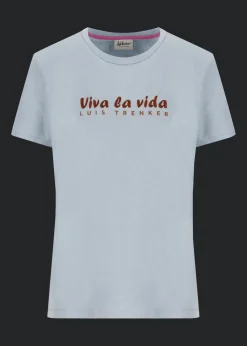Damen Luis Trenker T-Shirt Mit Gesticktem Slogan Viva La Vida