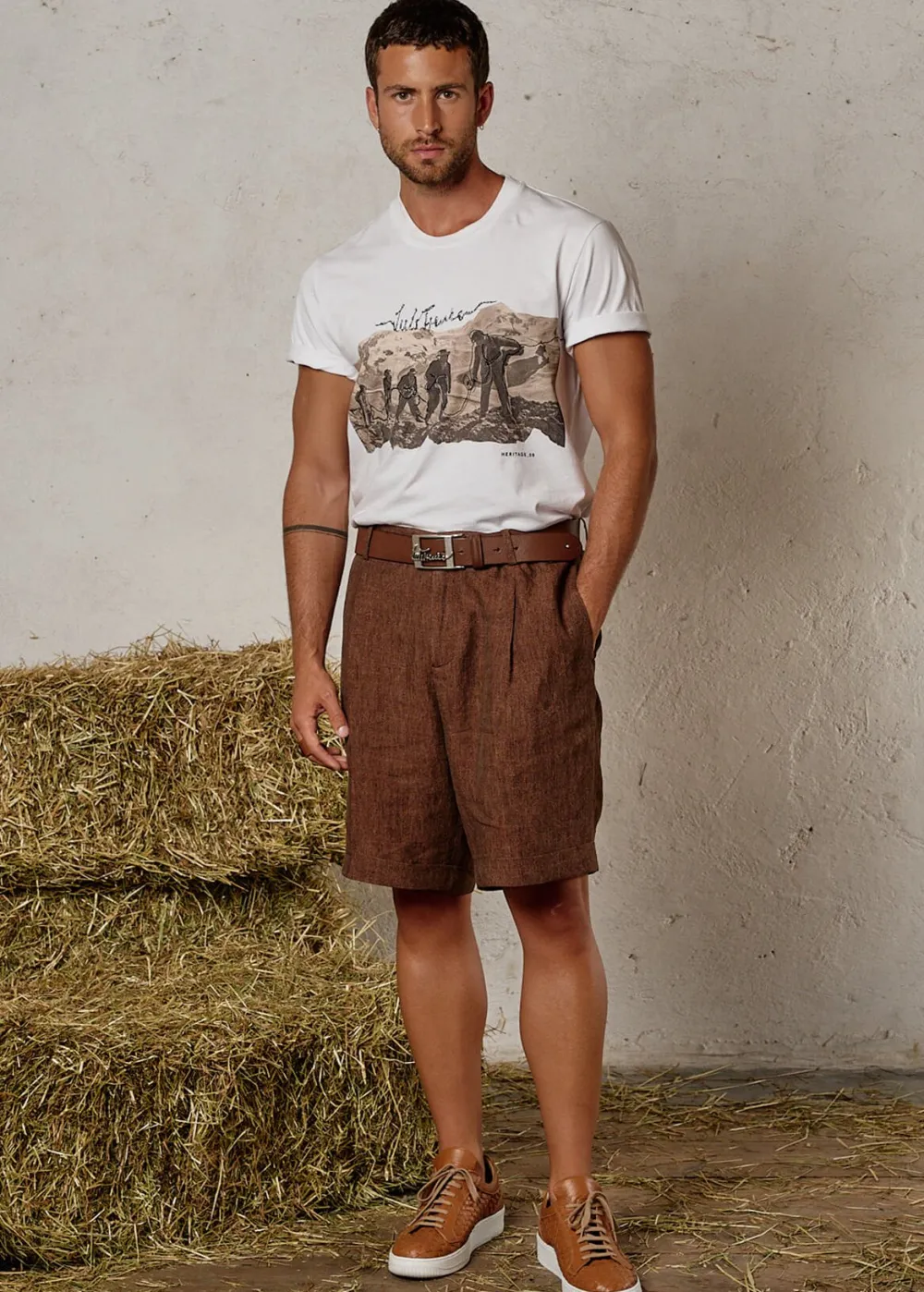 Herren Luis Trenker T-Shirt Mit Heritage-Motiv Luluis