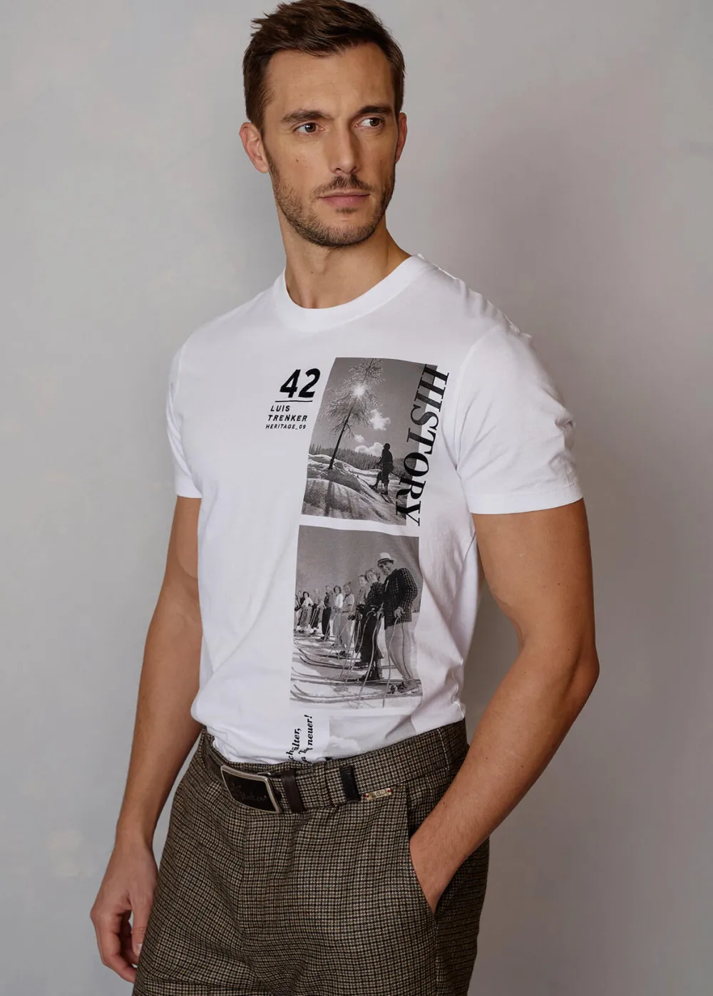 Herren Luis Trenker T-Shirt Mit Heritage-Motiv Luluis