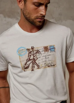 Herren Luis Trenker T-Shirt Mit Postkartenmotiv Luteris