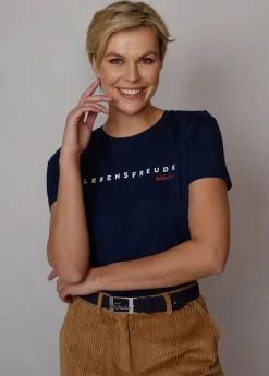 Damen Luis Trenker T-Shirt Mit Schriftzug Lebensfreude