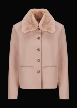 Damen Luis Trenker Walk-Blazer Mit Pelzkragen Luroberta