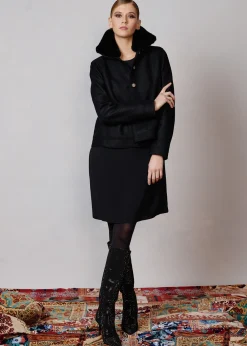 Damen Luis Trenker Walk-Blazer Mit Pelzkragen Luroberta