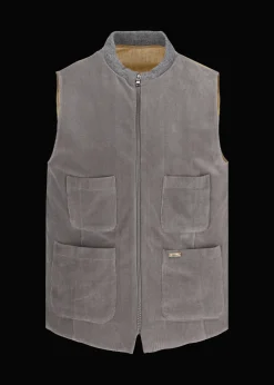 Herren Luis Trenker Weste Aus Jersey-Cord Lusamu