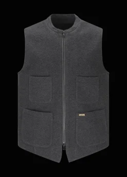 Herren Luis Trenker Weste Aus Jersey-Fleece Mit Zip Lusamu