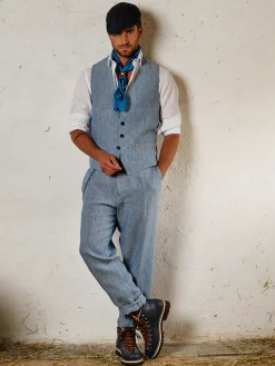 Herren Luis Trenker Weste Aus Reinem Leinen Lusebastian