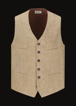 Herren Luis Trenker Weste Aus Reinem Leinen Lusebastian