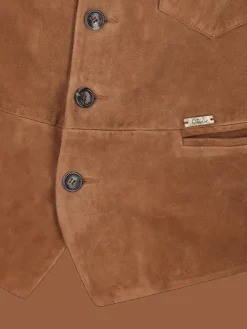 Herren Luis Trenker Weste Aus Wildleder Luselim