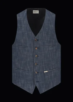 Herren Luis Trenker Weste Im Denim-Look Lusebastian