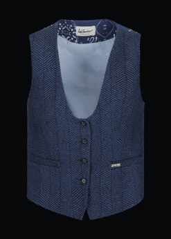 Damen Luis Trenker Weste Mit Fischgrätmuster Luraja