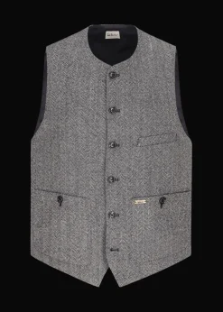 Herren Luis Trenker Weste Mit Fischgrätmuster Lusven