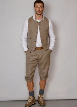 Herren Luis Trenker Weste Mit Fischgrätmuster Lusven