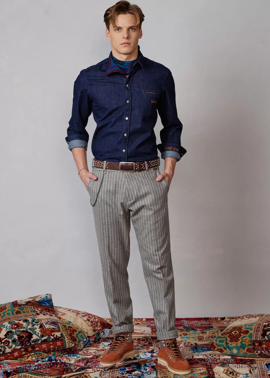 Button-Down-Hemd Im Dark Denim Look Lubenzio>Luis Trenker New