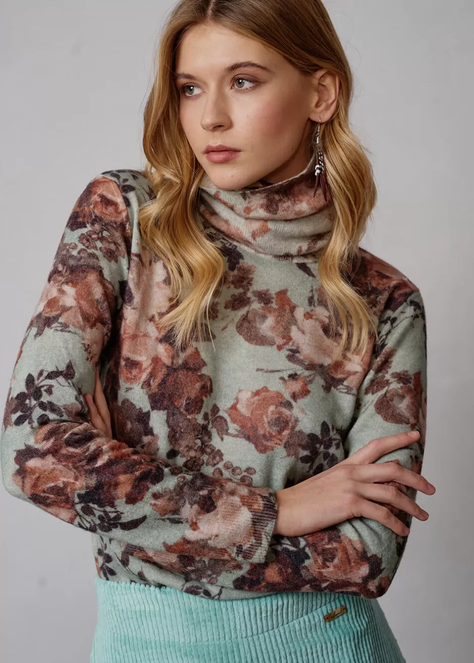 Rollkragenpullover Mit Blumenprint Luwalda>Luis Trenker Cheap