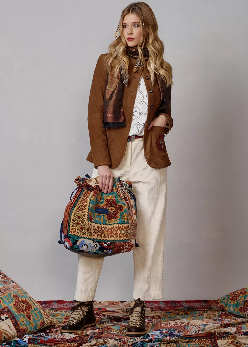 Samt-Beuteltasche Im Patchwork-Stil Lusac>Luis Trenker Sale