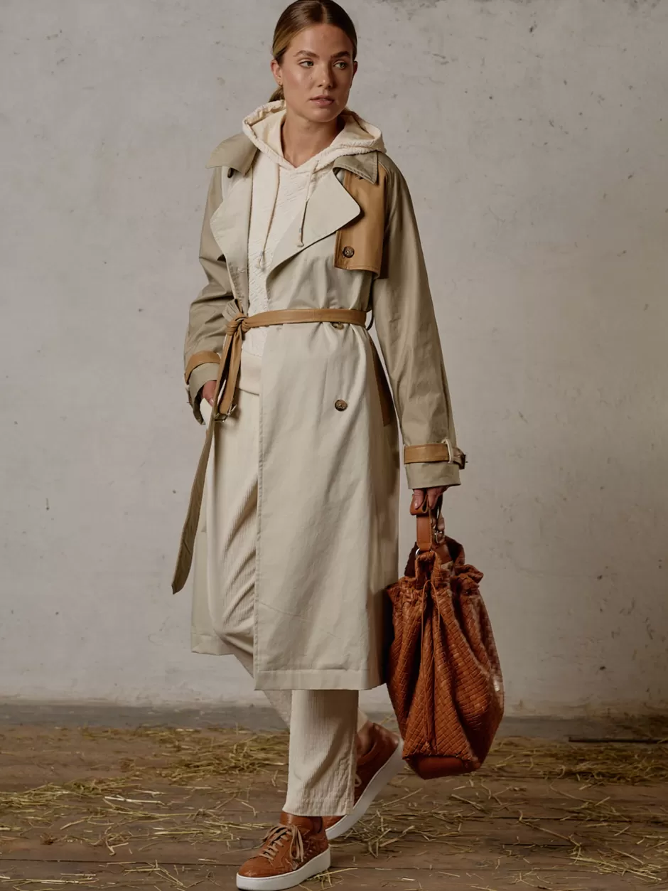 Trenchcoat Mit Lederdetails Ludamiana>Luis Trenker Best Sale