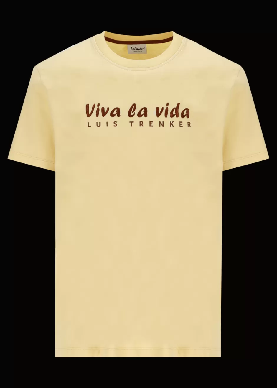 T-Shirt Mit Gesticktem Slogan Viva La Vida>Luis Trenker Fashion