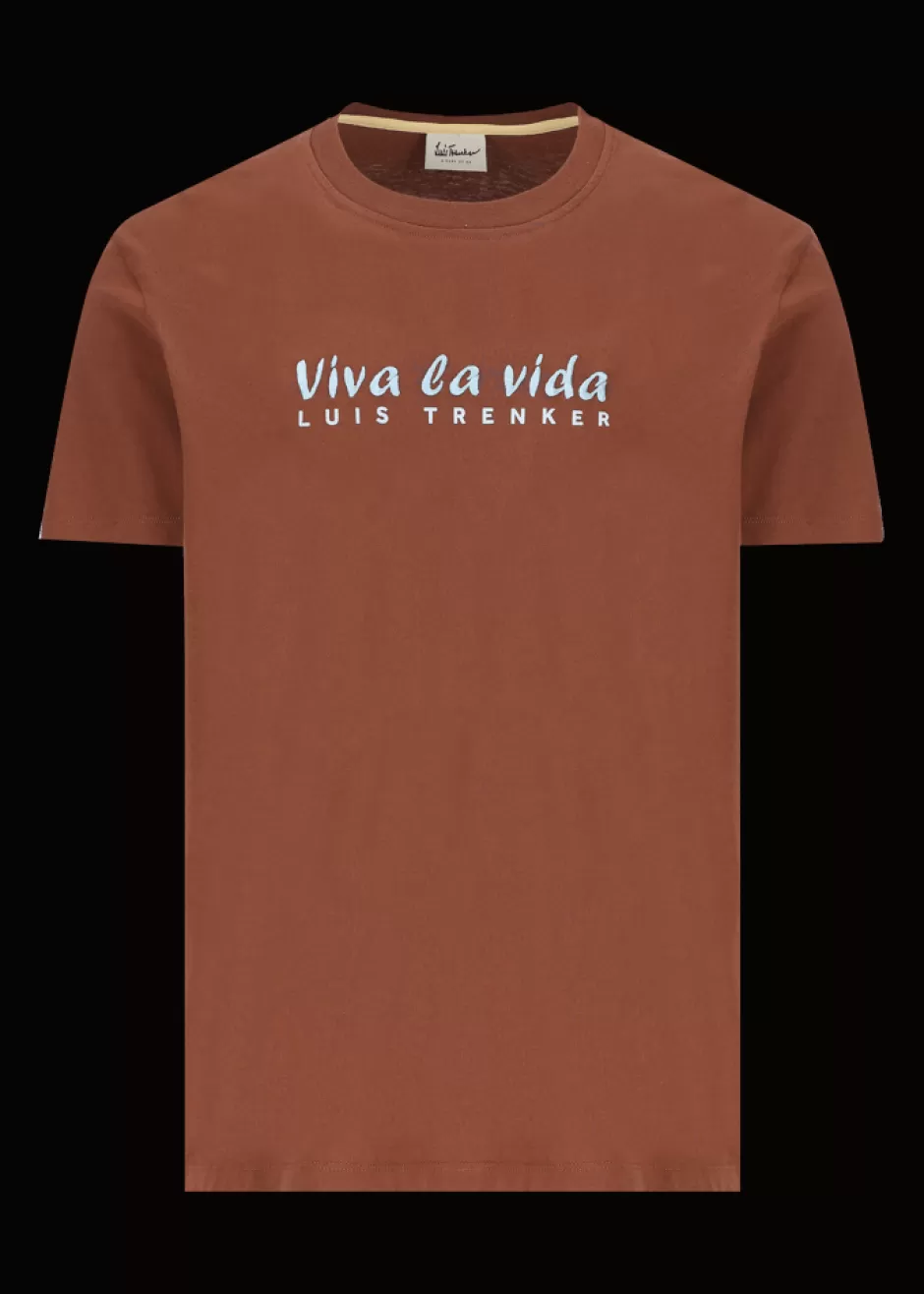 T-Shirt Mit Gesticktem Slogan Viva La Vida>Luis Trenker Clearance